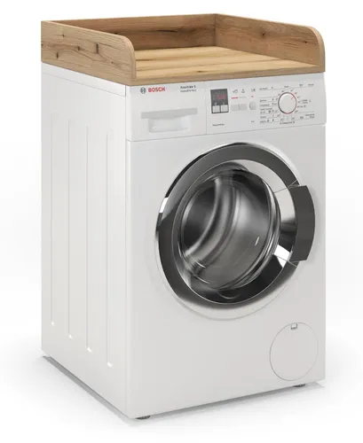 regalik Arbeitsplatte für Waschmaschine 12x60x60 cm – Wasserabweisende Abdeckung für Waschmaschine, mehr Ablagefläche im Waschraum, Eiche Evoke