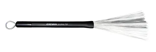 Gewa 821750 Besen Jazz - Professioneller Stahlbesen mit schwarzem Gummigriff, ausschiebbar und ideal für Musiker, die Wert auf Qualität legen.