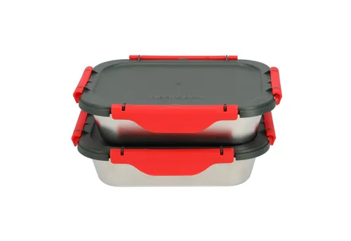 HeatsBox Lunchbox Inner Dish 2er Set aus Edelstahl - Brotdosen Set mit 2 x 925 ml Edelstahl-Schalen, hitzebeständig bis 200°C und spülmaschinenfest - ideal für warme Mahlzeiten unterwegs!