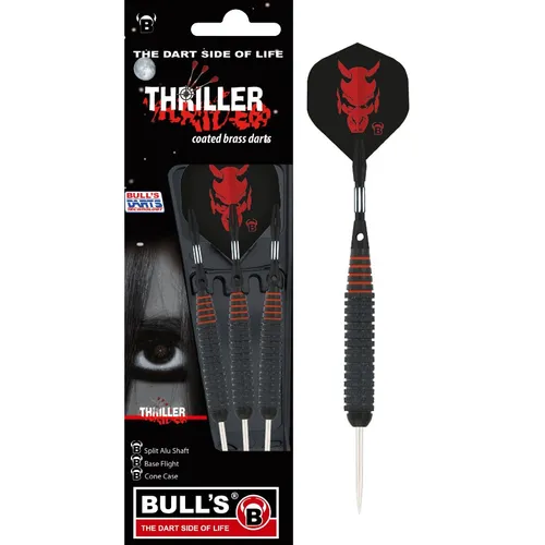 Bull's DE Darts Thriller Black Knurled Brass Steeldart 22g 24g