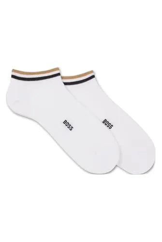 BOSS Herren 2P AS Uni stripe CC Zweierpack Sneakers-Socken mit Signature-Streifen an den Bündchen Weiß 43-46