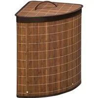 HOMCOM Wäschekorb mit herausnehmbarem Wäschesack - Eleganter Wäschekorb aus robustem Bambus mit 55 Litern Fassungsvermögen und herausnehmbarem Innenfutter für einfachen Transport. Ideal für Badezimmer und vielseitig einsetzbar.