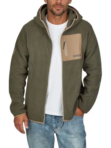 riverso Fleecejacke Herren RIVLennox mit Kapuze - Kuschelige Fleecejacke für Herren im Regular Fit mit Reißverschluss und praktischen Taschen. Ideal für Freizeit und Outdoor-Aktivitäten in Herbst und Winter. Bietet hohen Tragekomfort und Bewegungsfreiheit.
