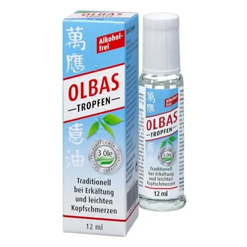 Olbas Tropfen 12 ML - Traditionelles pflanzliches Arzneimittel zur Linderung von Erkältungssymptomen, Magen-Darm-Beschwerden und Muskelverspannungen. Ideal für Jugendliche ab 12 Jahren und Erwachsene.