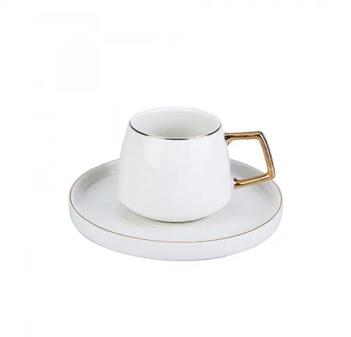 Karaca Saturn Teeservice für 2 Personen – Elegantes Porzellan-Set - Elegantes Teeservice für 2 Personen, bestehend aus 2 Teetassen und Untertassen aus hochwertigem Porzellan. Ideal für die stilvolle Präsentation von Tee oder Kaffee. Perfekt als Geschenk für neue Haushalte!