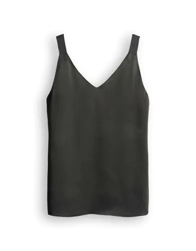someday Damen Blusentop | Zartes Viskose Crepe Top in Midnight Olive, Größe 38 - Stylisches Blusentop mit lockerer Passform und breiten Trägern. Der V-Ausschnitt sorgt für einen eleganten Look, ideal für jede Gelegenheit.