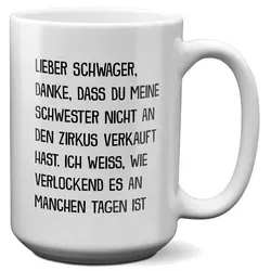 22Feels Tasse Schwager Geschenk Hochzeit Weihnachten Geburtstag -Meine Schwester-, Keramik, XL, Made In Germany, Spülmaschinenfest weiß