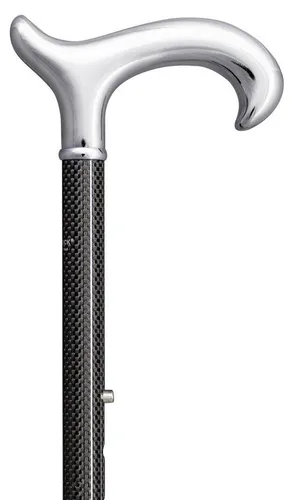 Stockshop Gehstock Gehstock Carbon Derby Chrom, Derbygriff, Gummipuff.