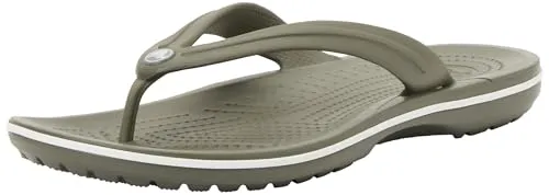 CROCS CROCBAND FLIP - Unisex Freizeitschuhe in dusty olive (M5W7 / 37-38 EU) - Bequeme Crocs Crocband Flip Sandalen für entspannte Tage. Ideal für Freizeit und am Wasser, mit rutschfester Sohle für sicheren Halt.