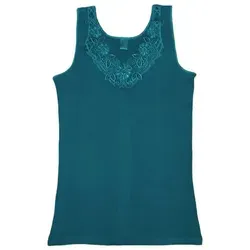 Toker Collection® Achselhemd Damen Unterhemd mit extra breiter Spitze (1 Stück, einzeln gepackt) Spitze in vielen Varianten grau 44/46