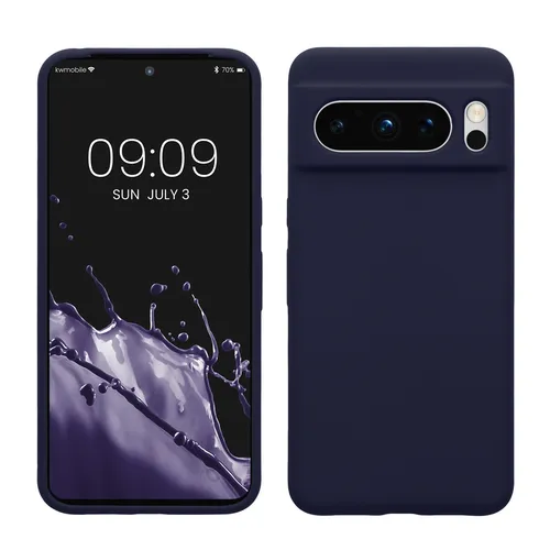 kwmobile Handyhülle für Google Pixel 8 Pro Hülle, für Pixel 8 Pro Case - Hülle Silikon - kabelloses Laden - Deep Ocean