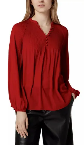 LAUREN RALPH LAUREN Pleats Blouse Hemd Blusentop Shirt T-Shirt Lipstick Red - Elegante Bluse im Tunika-Stil für Damen, ideal für Freizeit und besondere Anlässe. Pflegeleicht, atmungsaktiv und leicht – perfekt für jede Jahreszeit.