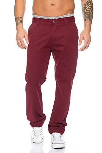 Rock Creek Herren Chino Hose RC-2083 - Bordo W30 L32 - Wanderhosen mit zwei Eingriffstaschen und Reißverschluss-Gesäßtaschen, ideal für Outdoor-Aktivitäten und Komfort beim Wandern.