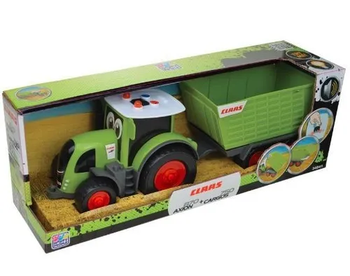 Happy People Claas Tractor mit Anhänger - Robuster Spielzeugtraktor für Kinder, ideal für den Außenbereich und fördert die Kreativität beim Spielen.
