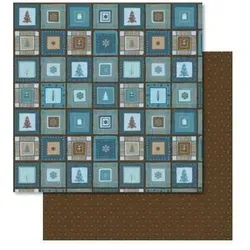 Scrapbook Paper Winterzauber petrol/braun 12x12 Zoll VE=25 Blatt