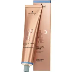 Schwarzkopf Blondme Bleach & Tone 60ml - Schwarzkopf Blondme Bleach & Tone 60ml - nuancierendes Additiv für strahlendes Blond. Ideal zur Kombination mit Blondierpulver für bis zu 8 Tonstufen Aufhellung und gleichmäßige Farbergebnisse. Perfekt für kreative Strähnentechniken.