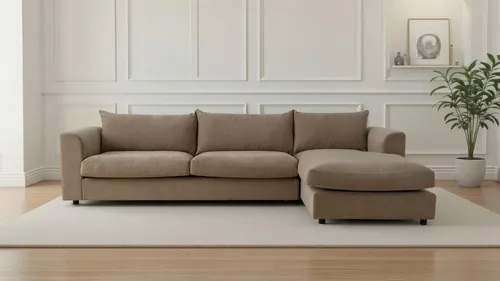 LeGer Home by Lena Gercke Ecksofa Avelina, Breite 297 cm, in Cord- und Chenille- Stoff, Rückenkissen mit Federn