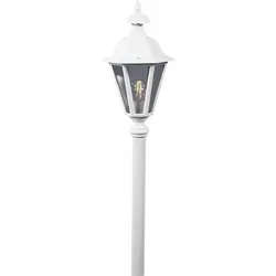 Konstsmide Pallas Leuchtenkopf - Lampen aus weiß lackiertem Aluminium mit rauchfarbenem Acrylglas, handmade in EU, ideal für E27 Leuchtmittel bis 60 Watt, elegantes Design für stilvolle Beleuchtung.