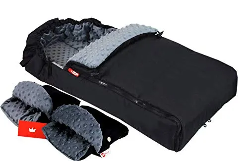 BABYLUX Fußsack 90cm MINKY für Kinderwagen & Buggy - Wasserdichter Fußsack mit Handmuff, passend für alle gängigen Kinderwagen und Autositze. Ideal für kalte Tage und als vielseitige Einlage an wärmeren Tagen.