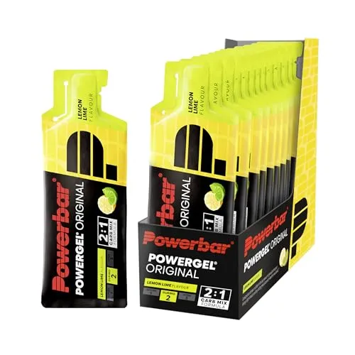 Powerbar PowerGel Original - Zitronen-Geschmack - Bewährtes Kohlenhydrat-Gel für Sportler, ideal zur Unterstützung während des Trainings. Vertraut von Profis seit 1996, bietet es hochwertige Energiequellen für optimale Leistung.