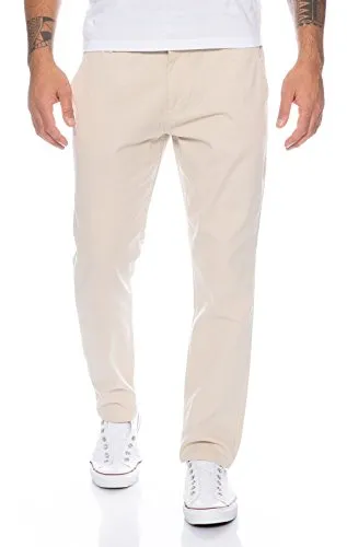Rock Creek Herren Designer Chino Hose Regular Slim Chinohose RC-390 Sand W30 L30 - Wanderhosen aus hochwertigem Material, ideal für Freizeit und Outdoor-Aktivitäten, mit angenehmem Tragekomfort und praktischem 5-Pocket-Style.