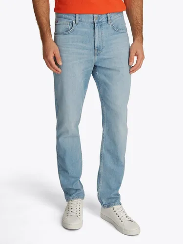 Tommy Hilfiger Herren Jeans Denton Heron Blue Straight Leg - Modische Herren Jeans in Heron Blue, aus dehnbarem Baumwoll-Denim, mit 5-Pocket-Style und markantem Tommy Hilfiger Logo für einen lässigen Look.