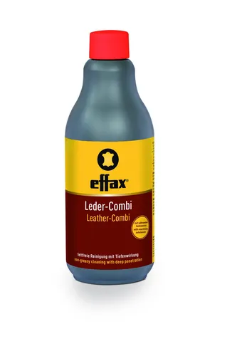 Effax Leder Combi - reinigt und pflegt ohne zu fetten - Autopflege & Motorradpflege, 500 ml Flasche für effektive Reinigung und Pflege, ideal für Straßen- und Offroad-Motorräder ohne fettige Rückstände.