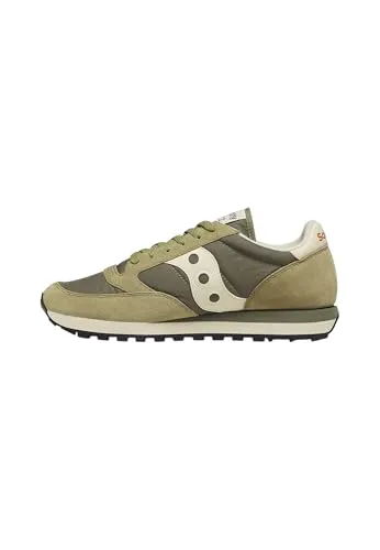 Saucony Jazz Original Herrensneaker in Oliv – 7 UK - 41 EU - 8 US - Die Saucony Jazz Original Herrensneaker kombinieren Retro-Design mit modernem Komfort. Mit robustem Wildleder und atmungsaktivem Mesh sind sie ideal für den täglichen Einsatz und bieten eine perfekte Passform.