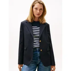 Tommy Hilfiger Longblazer TIMELESS WOOL REG STRT SB BLAZER mit Wolle blau 46