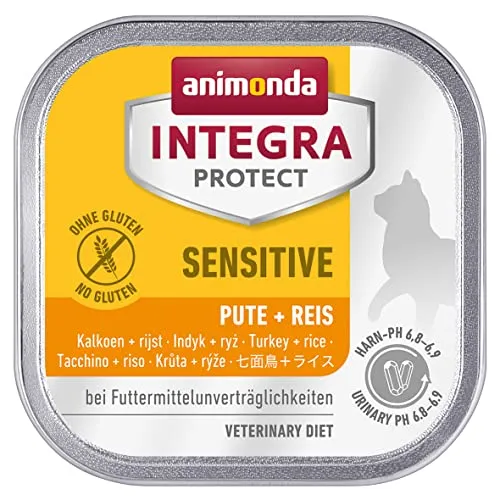 animonda INTEGRA PROTECT Katzenfutter nass Sensitive Pute + Reis (16 x 100g), vom Tierarzt empfohlen bei Futtermittelallergie, mit Veterinären entwickeltes Diätalleinfutter für erwachsene Katzen