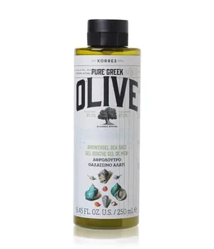 KORRES Pure Greek Olive Duschgel mit Meersalz 250 ml - Duschgel mit straffendem Olivenblattextrakt, reinigt sanft und erhält die natürliche Feuchtigkeit der Haut. Perfekt für ein erfrischendes Duscherlebnis.