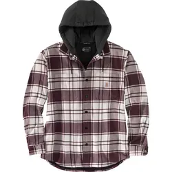 Carhartt Herren Übergangsjacke Flannel Fleece Lined Hooded - Farbe: Elm, Größe: L - Funktionsjacke mit Rugged Flex für optimale Bewegungsfreiheit, ausgestattet mit verstellbarer Kapuze und praktischen Taschen für höchsten Komfort.