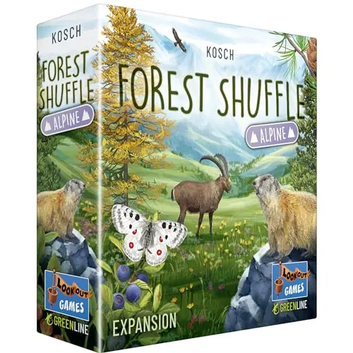 Lookout Forest Shuffle Alpine Kartenspiel-Erweiterung – 36 neue Karten für verbessertes Gameplay! Fügt neue Arten und Bäume hinzu, Strategiespiel für Kinder und Erwachsene, ab 10 Jahren, 2–5 Spieler