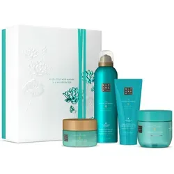 The Ritual of Karma Medium Gift Set - Ganzkörperpflege mit Duschschaum, Körperpeeling, Körpercreme und Nachtmaske – für intensiv gepflegte Haut mit dem floralen Duft von Lotusblüte und weißem Tee.