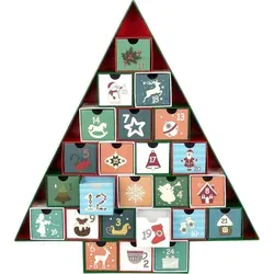 BRUBAKER Adventskalender zum Befüllen - Tannenbaum 2024, DIY Weihnachtskalender mit 24 Türchen für kreative Überraschungen, nachhaltig und wiederverwendbar