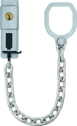 ABUS Türkette abschließbar SK99, silber - Türkette für Eingangs- und Abschlusstüren mit Kindersicherung, ideal für Brandschutztüren, kein Anbohren erforderlich, Farbe silber