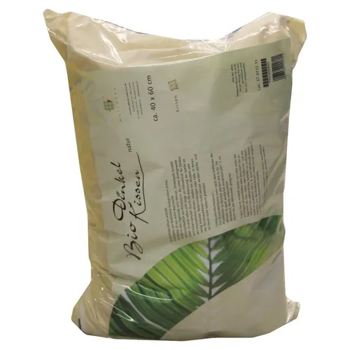 Dinkelkissen Naturbelassen 40x60cm - Bio Dinkelspelz-Kissen für optimale Unterstützung der Muskulatur, aus kontrolliert biologischem Anbau. Kann zur Durchblutungsförderung erwärmt werden.