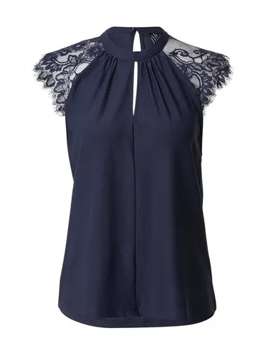 Vero Moda Blusentop Milla mit Cut-Outs in Blau (XS) - Stylisches Blusentop mit Stehkragen und Keyholeverschluss. Aus recyceltem Material gefertigt, ideal für umweltbewusste Fashionistas. Pflegeleicht bei 30 °C.
