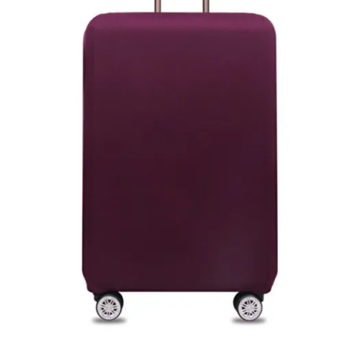 YianBestja Elastisch und Einfarbig Kofferhülle Koffer Abdeckung Schutzhülle Kofferschutzhülle Kofferbezug Luggage Gepäck Cover mit Band und Klettverschluss (Fuchsie, M (22-24 Zoll))