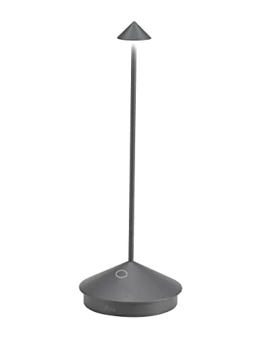 Zafferano Pina Pro Lampe - Wiederaufladbare Tischlampe mit Touch Control - Tischlampen: Elegantes Design in Dunkelgrau, dimmbar und kabellos für Innen- und Außenbereich, ideal für stimmungsvolle Beleuchtung.