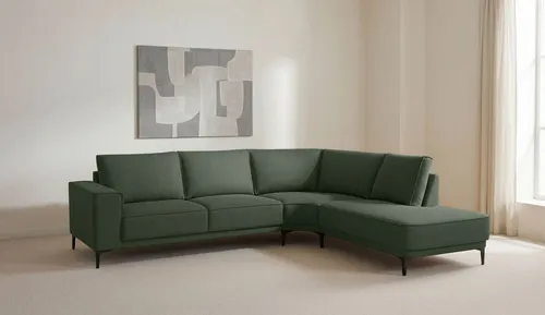 OTTO home Ecksofa Casina, mit abgerundeter Ottomane, in einem weichen Chenille-Stoff