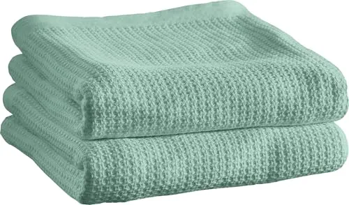 Erwin Müller Wohndecke Sommer-Decke "Siena" 2er-Pack - Wohndecken aus 100% Baumwolle im eleganten salbeigrün, ideal für warme Sommertage und gemütliche Abende. Pflegeleicht und waschbar bei 40°C.