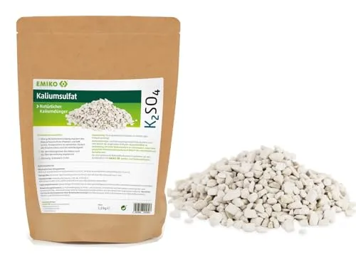 Emiko Kaliumsulfat 1kg I Natürlicher Kaliumdünger I Fördert die Frostresistenz und die Widerstandsfähigkeit gegen Trockenheit