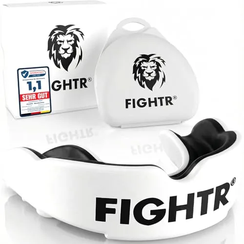 FIGHTR® Premium Mundschutz - Sport Zahnschutz für Boxen, MMA & Kampfsport - Sportmundschutz mit optimalem Schutz und leichter Anpassung. Ideal für Boxen, MMA und mehr, inklusive hygienischer Aufbewahrungsbox für sicheren Transport.