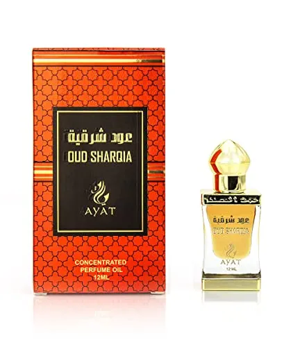 Ayat Perfumes - Huile de parfum 12 ml par Dubai | Musc halal pour femmes et hommes sans alcool | Attar de parfum arabe fait et conçu à Dubai (Oud Sharqia)