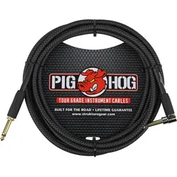 Pig Hog Vintage Serie Instrumentenkabel 3m, Black Woven - Elektronik & Foto: Hochwertiges, gewebtes Instrumentenkabel mit vergoldeten Anschlüssen für kristallklaren Klang und langlebige Konstruktion, ideal für anspruchsvolle Tourbedingungen.
