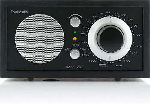 Tivoli Audio Model One UKW-/MW-Radio (Schwarz/Schwarz/Silber) - Hochwertiges AM/FM-Radio mit UX-Eingang, ideal für Musikliebhaber und Design-Enthusiasten.