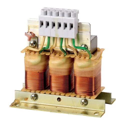 Eaton Netzdrossel DX-LN3-004 - Druckschalter für Niederspannung, ideal zur Reduzierung von Störungen mit einer Bemessungsinduktivität von 7,51 mH und max. Betriebsspannung von 550 V.
