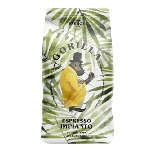 Gorilla Espresso Impianto 1kg - Kaffee: Exklusive Mischung aus Hochland Arabica Bohnen mit vollmundigem Aroma und schokoladigem Abgang, ideal für Espresso-Liebhaber.
