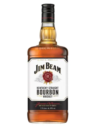 Jim Beam White Kentucky Straight Bourbon Whiskey 1.75L - Premium Whisky aus Kentucky, der seit 1795 in Familienhand ist. Genießen Sie den vollmundigen Geschmack und die Tradition von 7 Generationen Handwerkskunst.